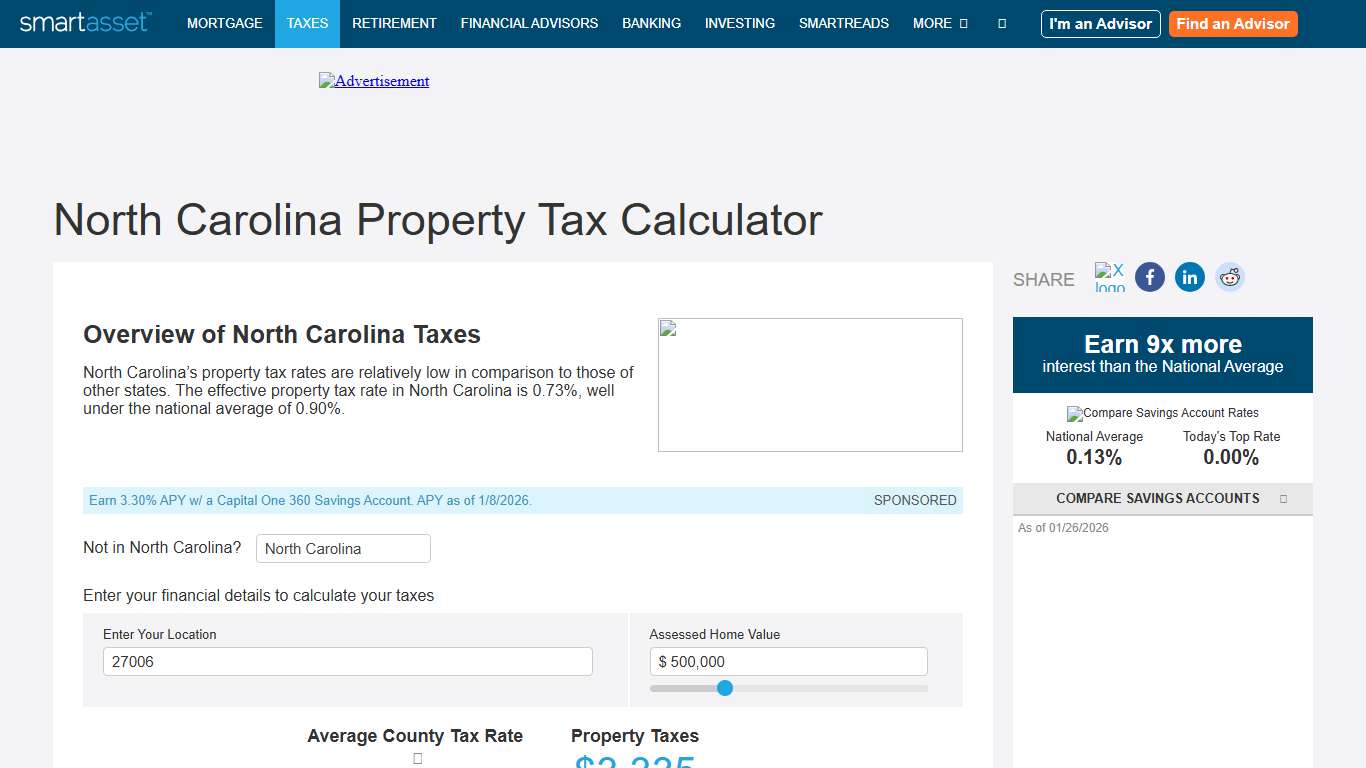 North Carolina Property Tax Calculator - SmartAsset