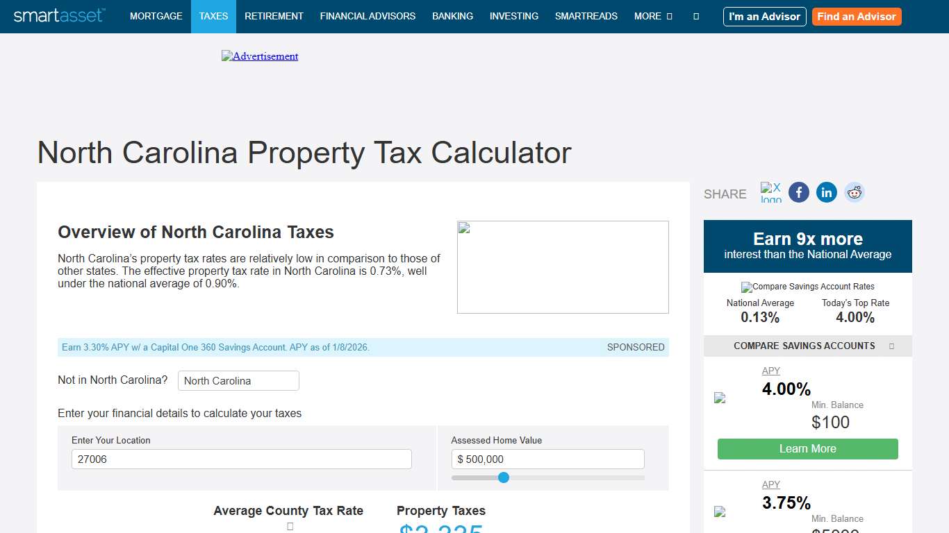 North Carolina Property Tax Calculator - SmartAsset